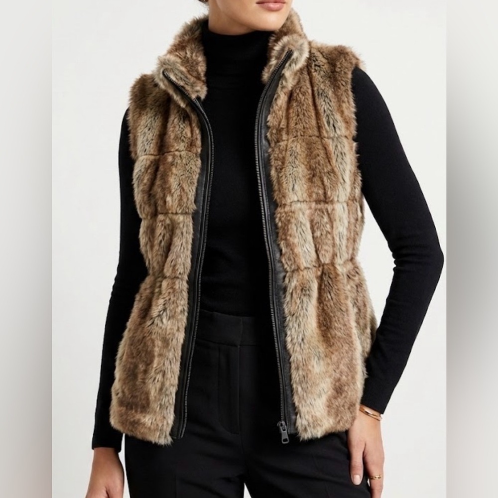 DOUBLE VEST Reversible Love Token Chocolate Brown FUR VEST